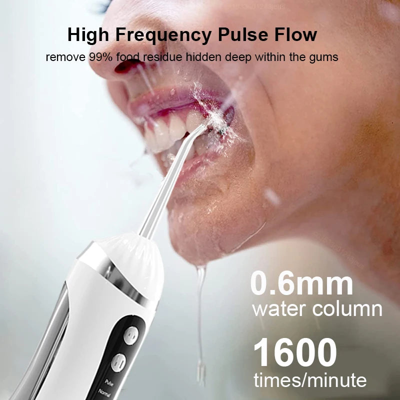 Oral Irrigator Dental Water Flosser for Teeth Portable Dental Water Irrigator Rechargeable Dental Water Jet for Teeth Cleaning Peaceful Pleasures Health and Wellness