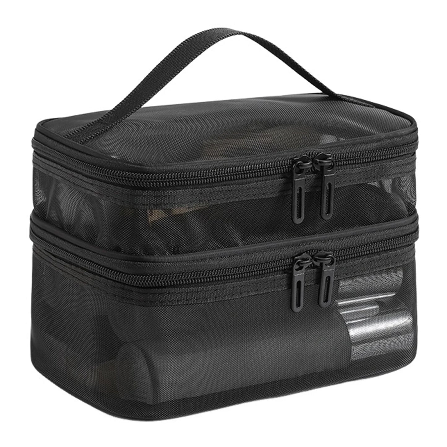 Double Layer Mesh Cosmetic Bag – Large Travel Makeup Organiser
