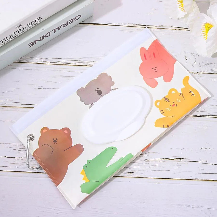 Baby Wet Wipe Pouch EVA Flip Cover | Refillable Stroller Bag
