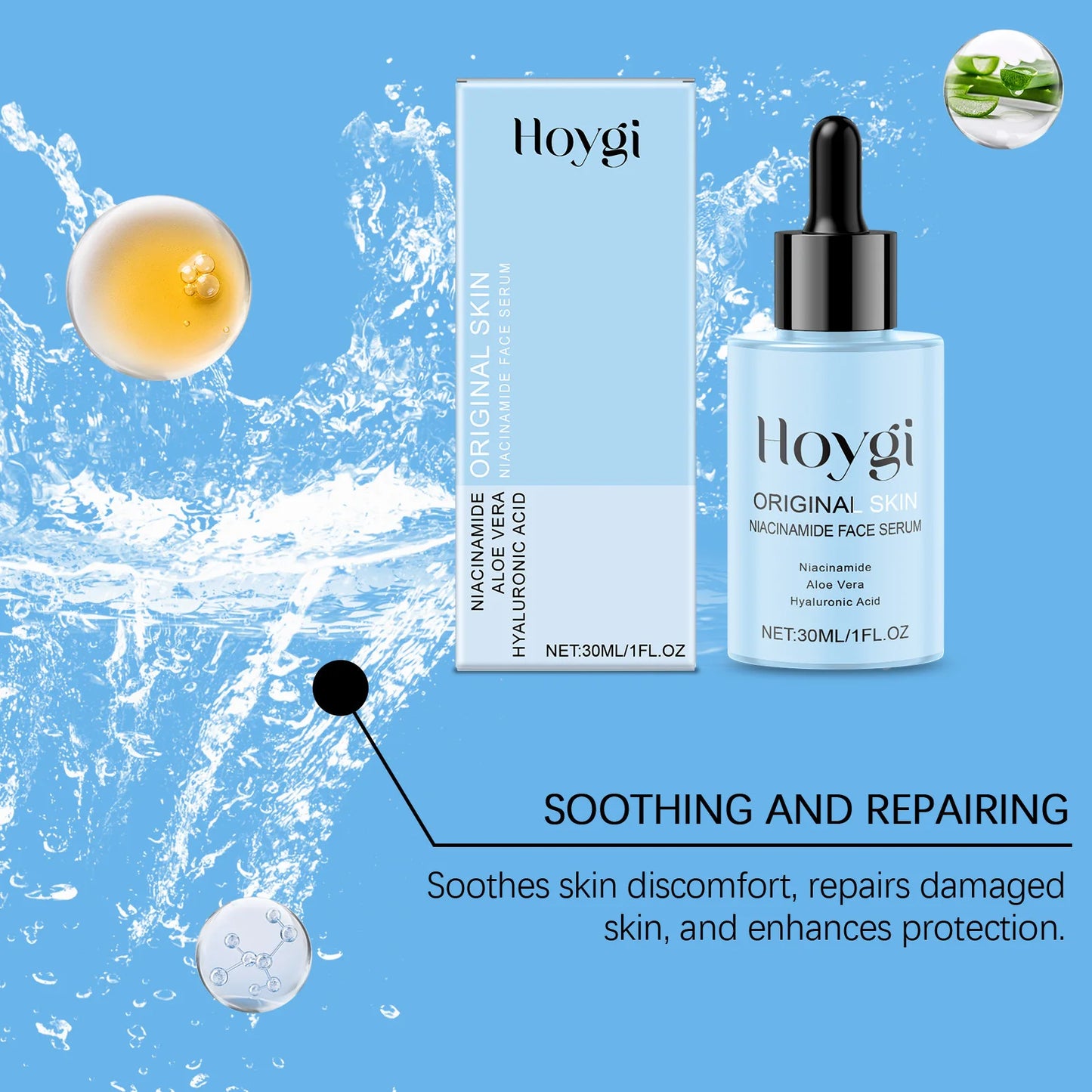 Hoygi Nicotinamide Face Serum for Reduce Melanin Fade Dark Spot Repair Nourishing Blue Copper Titanium Facial Skin Care Essence Peaceful Pleasures Health and Wellness