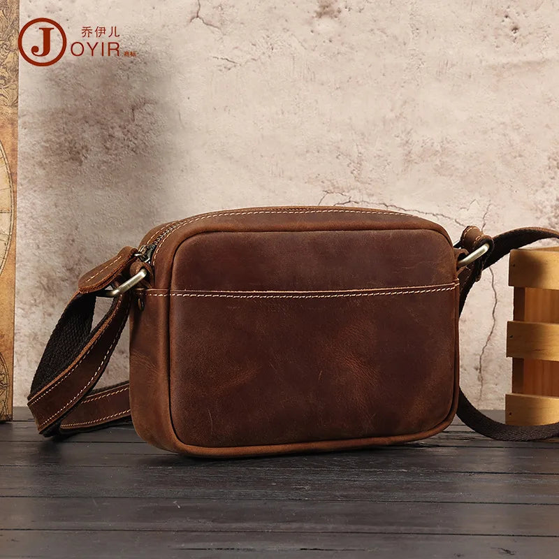 Men's Genuine Leather Retro Crossbody Messenger Bag