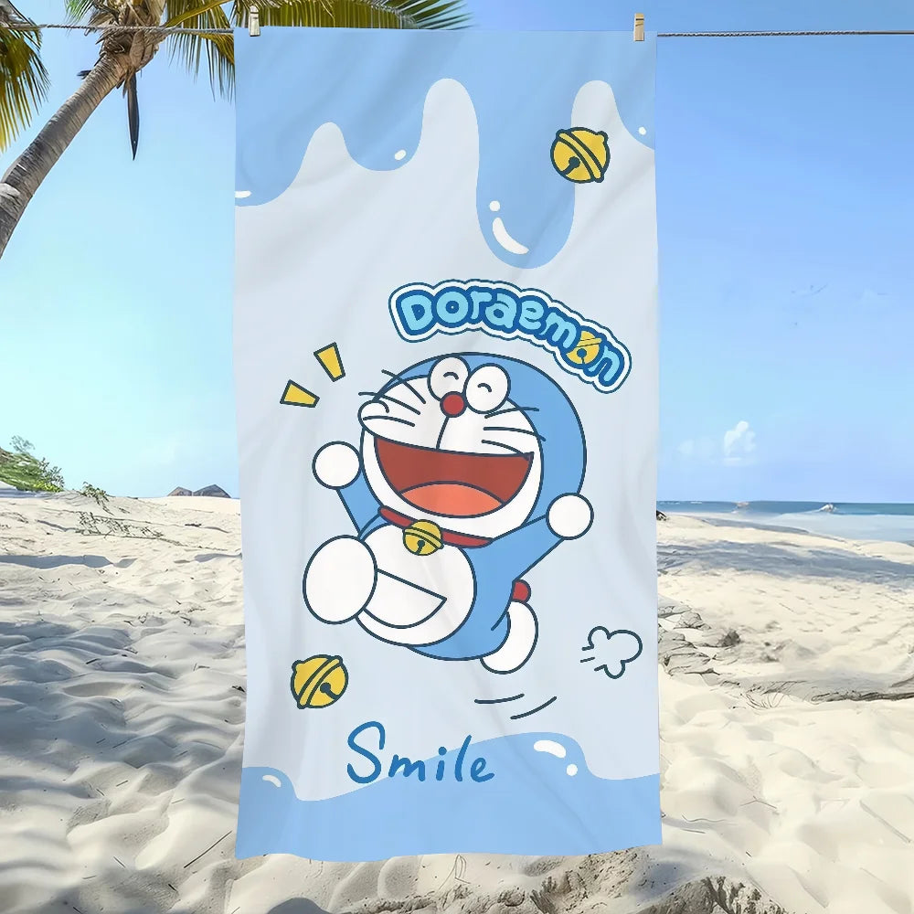 Doraemon Quick-Dry Beach Towel | Soft Large Cartoon Sports Towel Quick-Dry Beach Towel Peaceful Pleasures Health and Wellness z5 STJ90x180CM