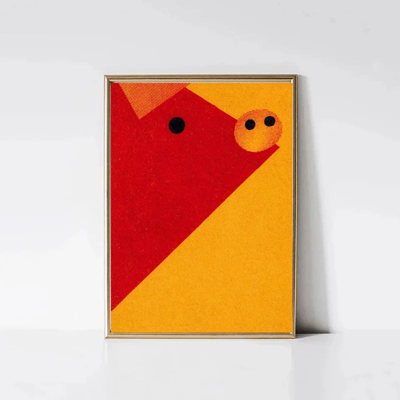 Vintage Eastern Europe Matchbox Canvas Wall Art – Geometric Animal
