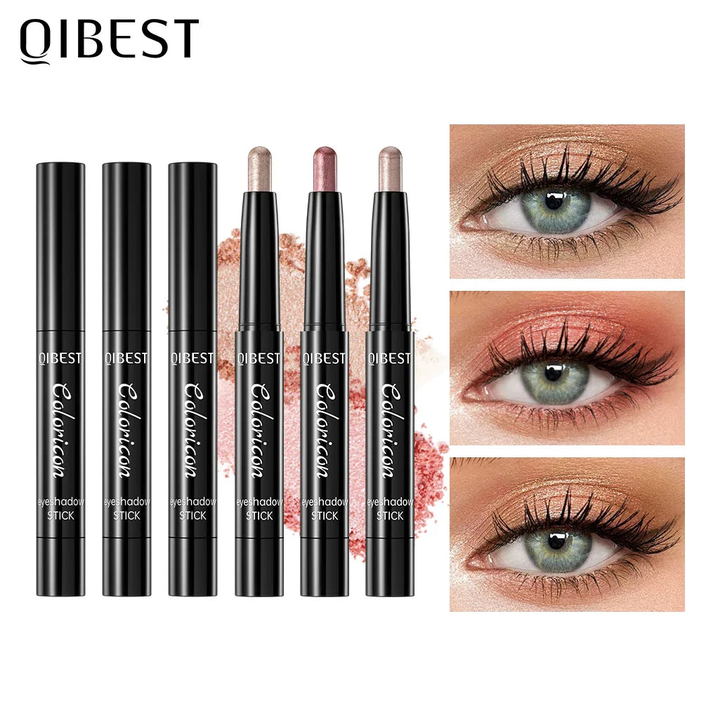 QiBest Glitter Eyeshadow Stick – Shimmer Highlighter & Liner