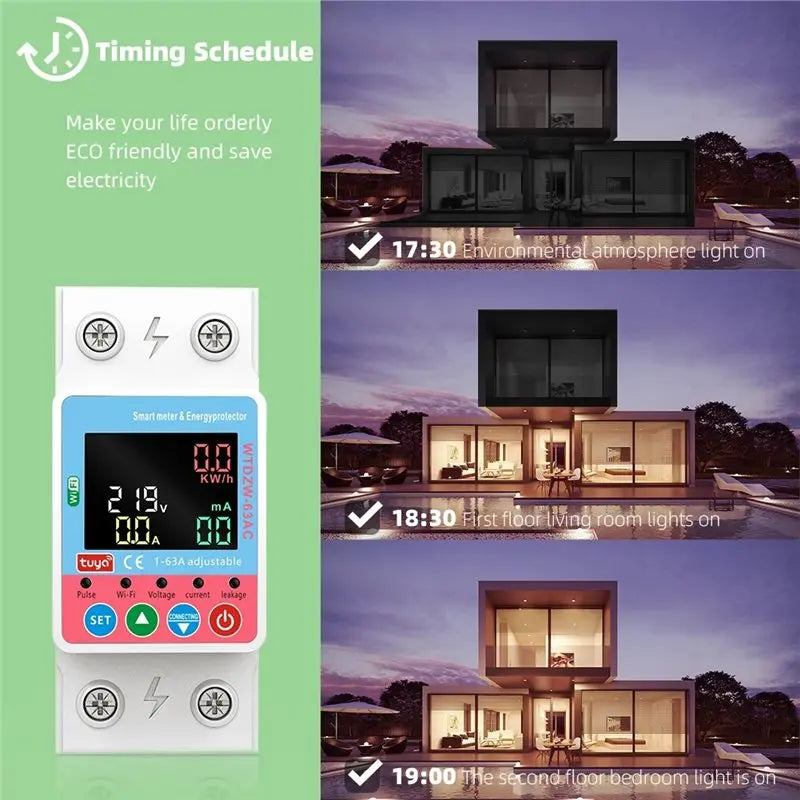 Y51A-WIFI Metering Circuit Breaker Switch Remote Control Two-Way Leakage Detection Overvoltage And Undervoltage Current Protecti Peaceful Pleasures Health and Wellness