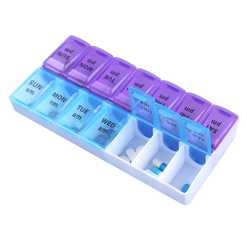 7 Days a Week Pill Organizer Morning and Night Pill Holder Storage Box Splitter Travel Medicine Organizer Portable Medicine and Peaceful Pleasures Health and Wellness