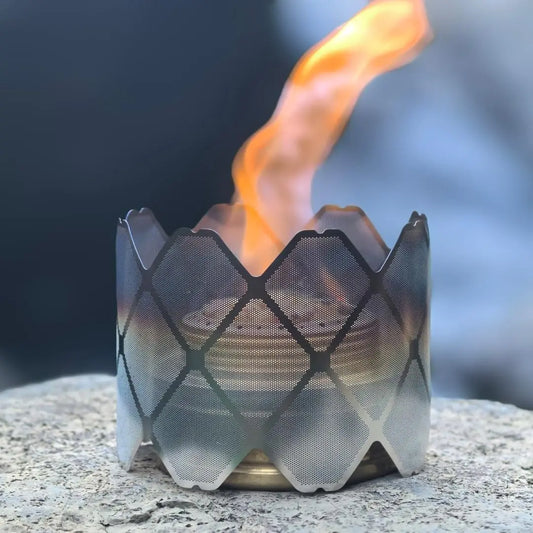 camp stove windscreen 2 Piece Ultralight Folding Stainless Steel windscreen alcohol stove stand for Outdoor Camping Hiking ﻿ Peaceful Pleasures Health and Wellness