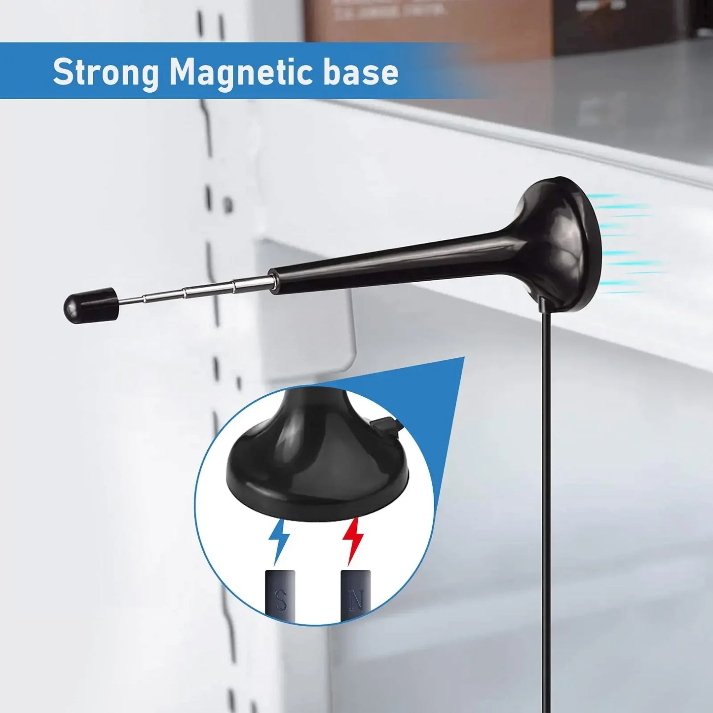 Indoor High-Gain Digital TV Antenna – 5dBi, F Connector, 3m