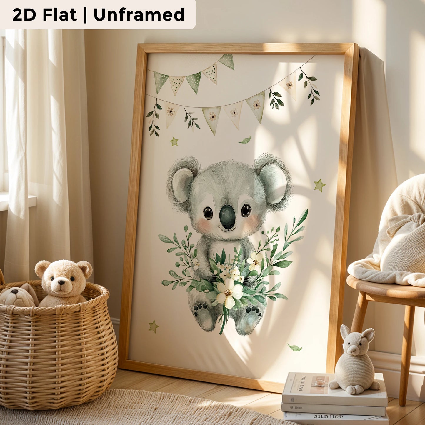 3-Piece Cartoon Koala Canvas Wall Art Print | Kids Room Decor