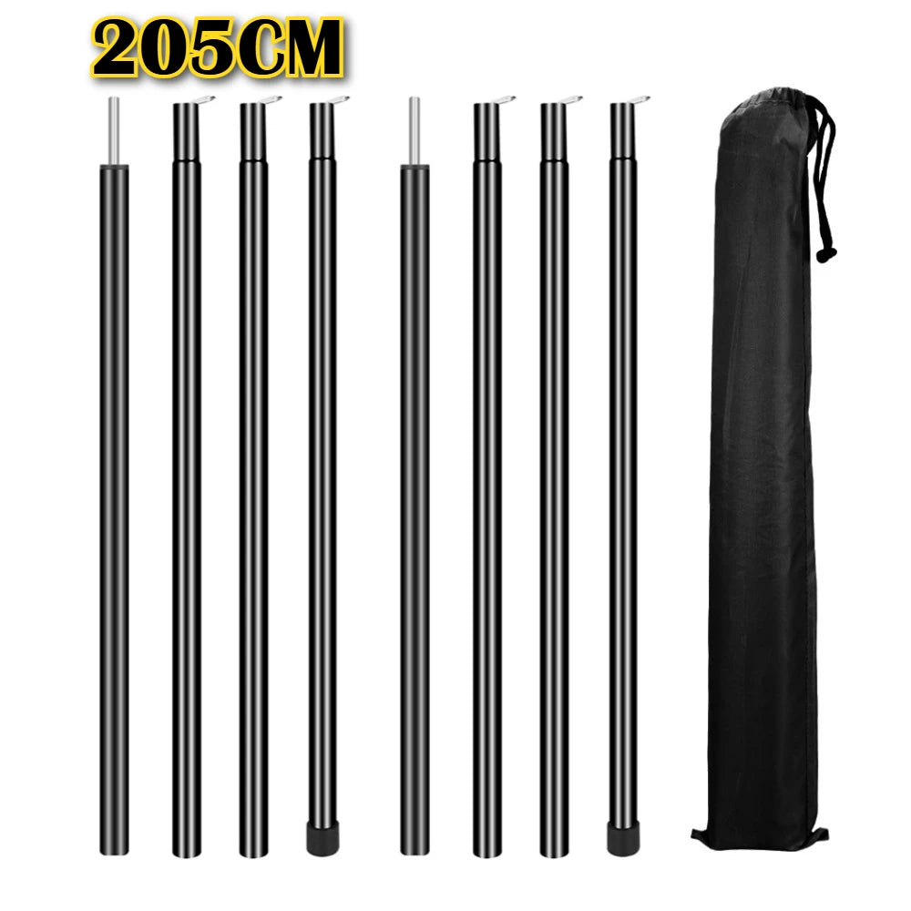Adjustable Steel Tent Poles for Camping, Tarp & Awning 200cm