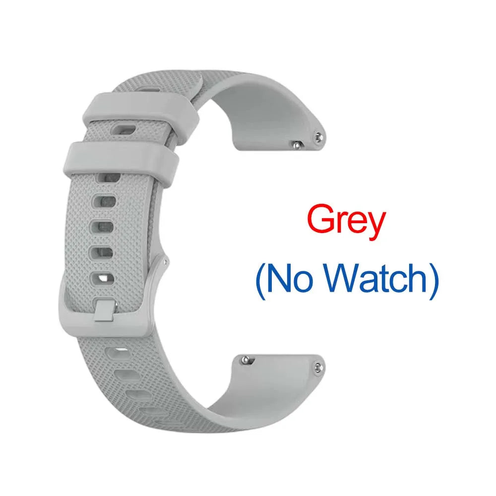 18mm Silicone Watch Band – Garmin, Fossil & Huawei Strap Peaceful Pleasures Health and Wellness GRAY 18mm