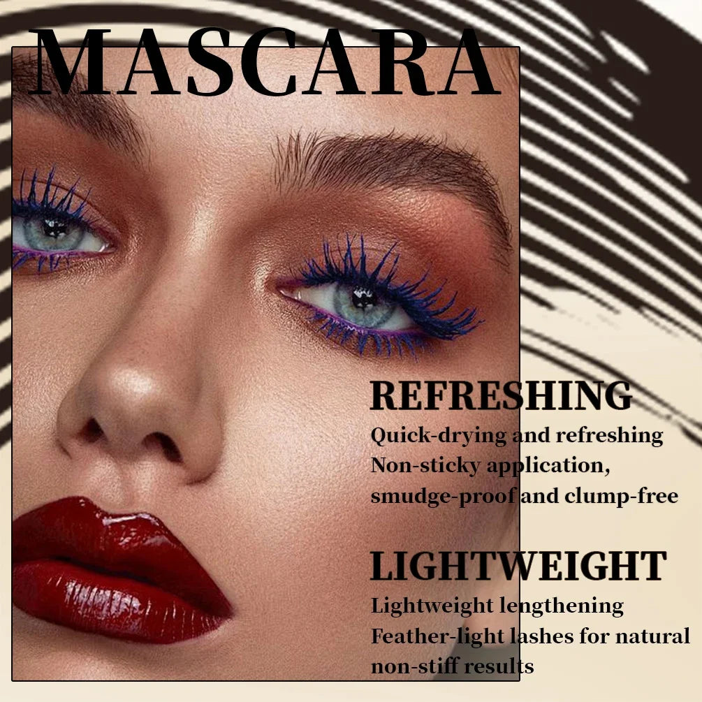 QIBEST Colorful Mascara Waterproof Fast Drying Eyelashes Extension Curling Lashes Makeup Purple Green Blue Black Red Mascara Peaceful Pleasures Health and Wellness