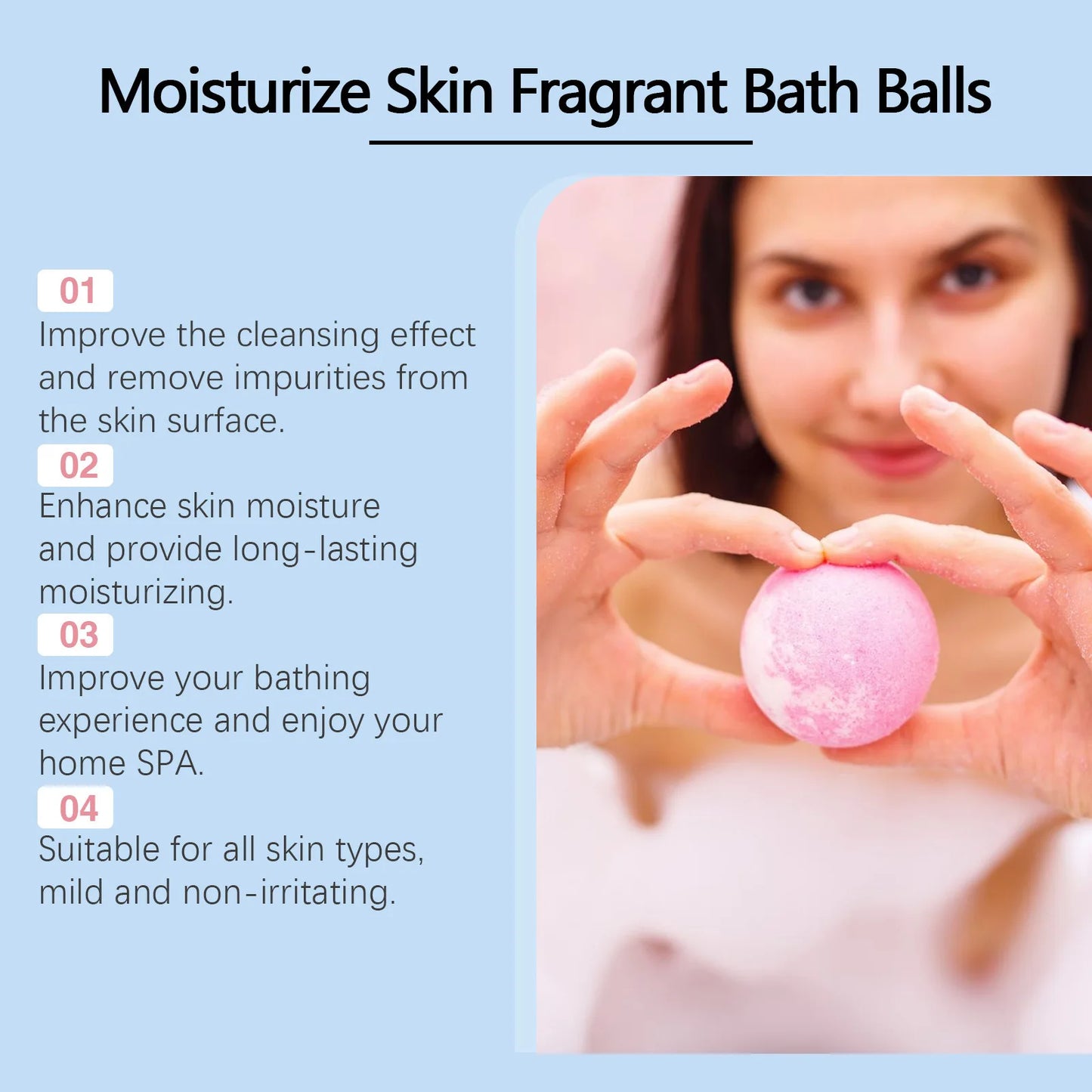 Fragrance Bath Bombs Rich Foaming Soothe Body Moisturize Skin Relaxing Stress Improve Bathing Experience Aromatherapy Bath Ball Peaceful Pleasures Health and Wellness