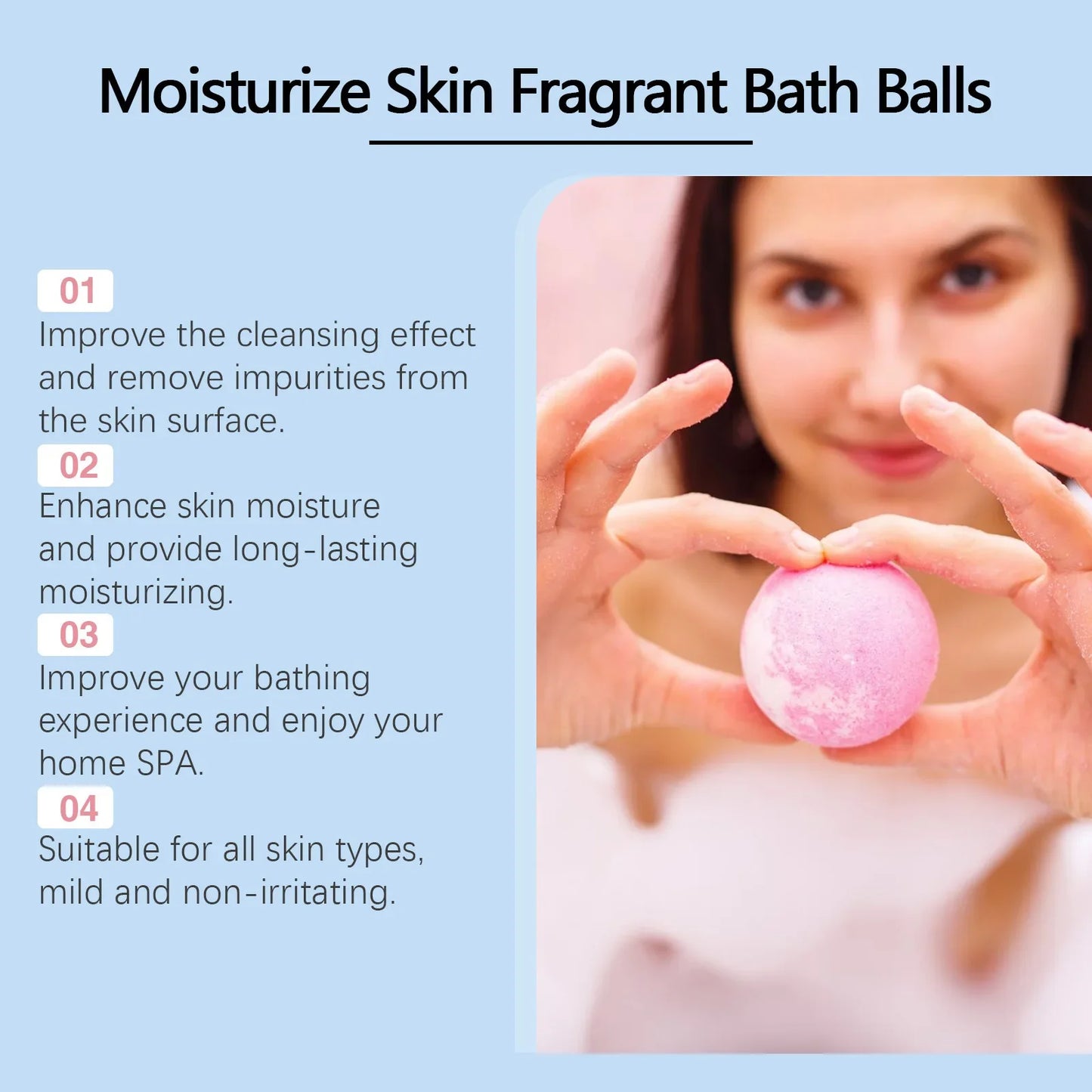 Aromatherapy Bath Bombs Set – Moisturizing & Foaming (6pcs)