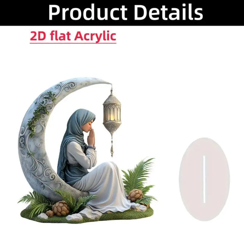 2D Acrylic Arabian Camel & Evil Eye Tree Desk Figurine
