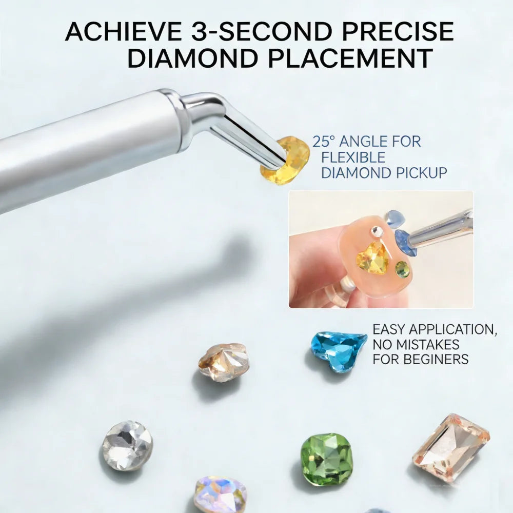 1Pc Dual-ended Rhinestone Gems Picker Dotting Pen Wax Pencil Acrylic Handle Crystal Studs Picker Manicure Nail Art DIY Tools Peaceful Pleasures Health and Wellness