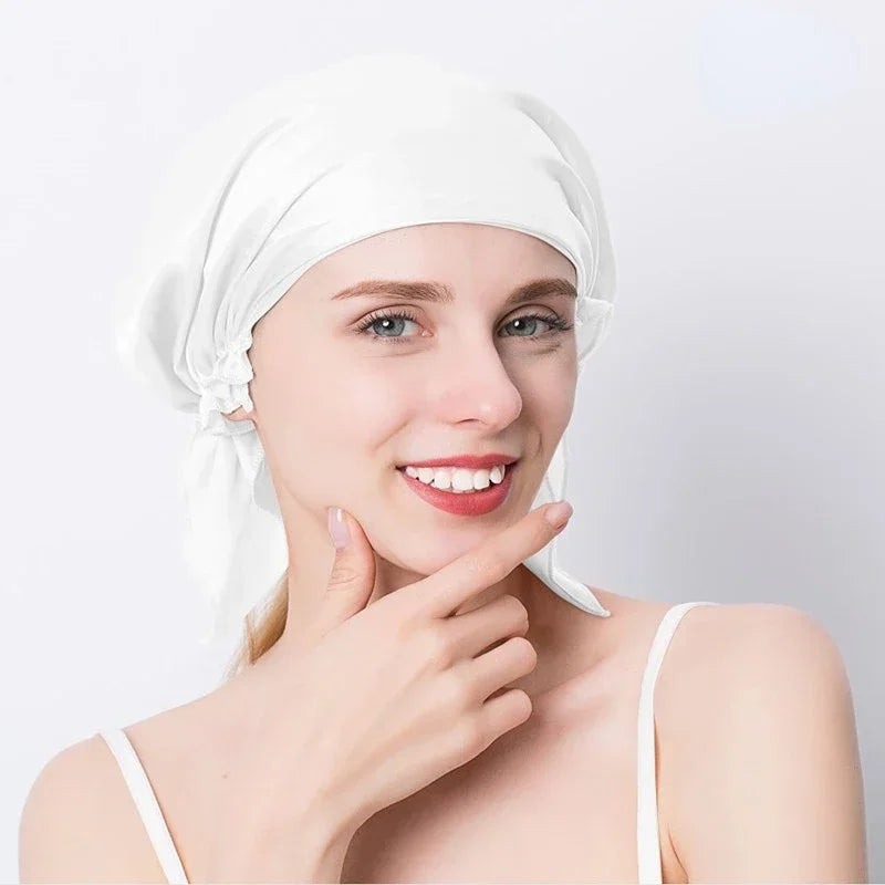 100% Mulberry Silk Sleep Beanie – Night Cap & Hair Wrap