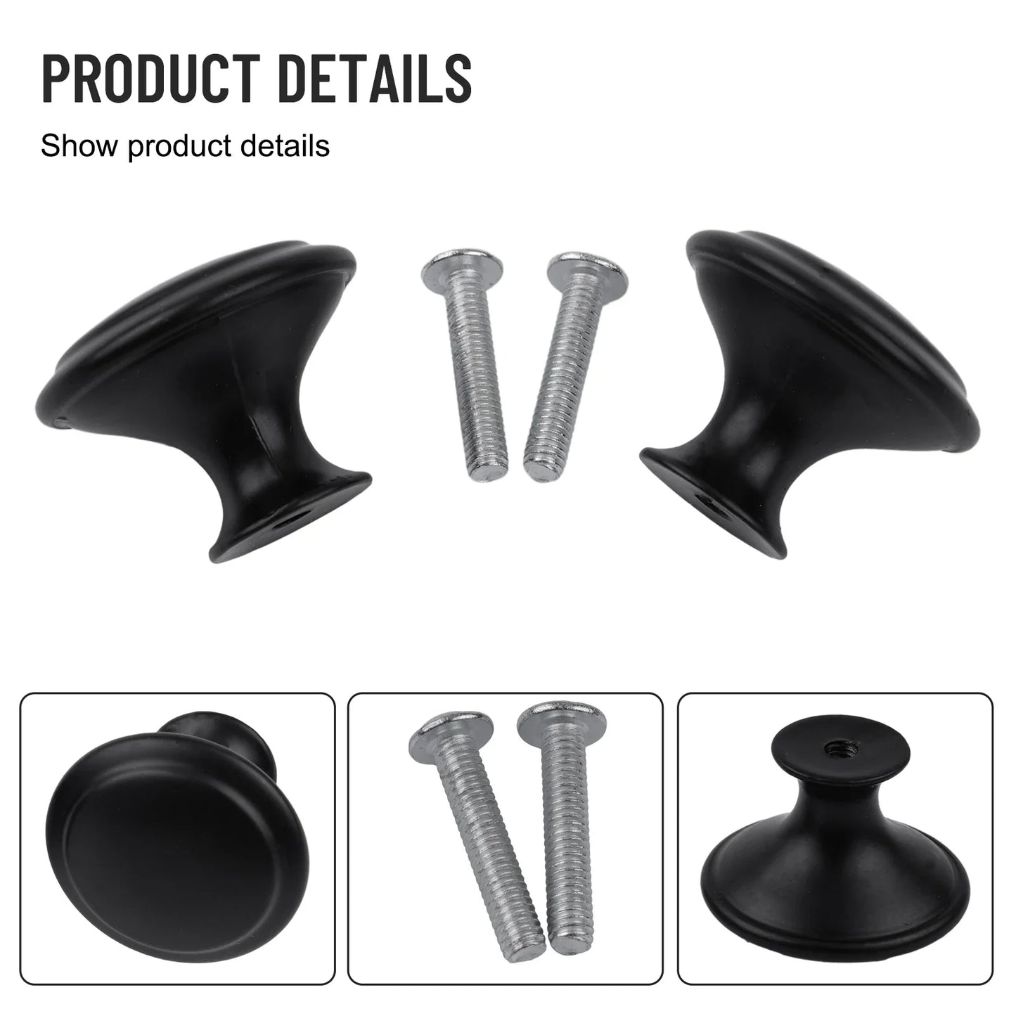 20-Pack Black Metal Cabinet Knobs | Drawer & Door Handles