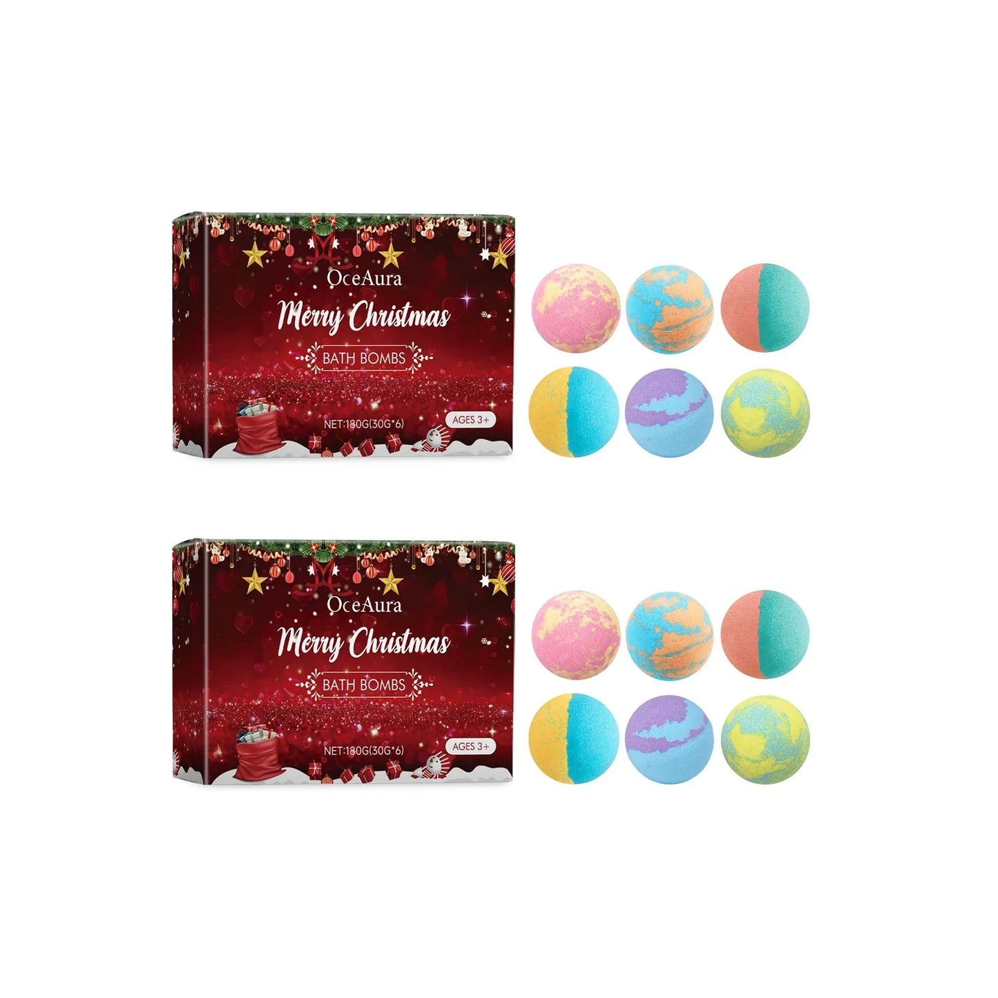 OceAura Christmas Bath Bombs Gift Set – Kids & Adults