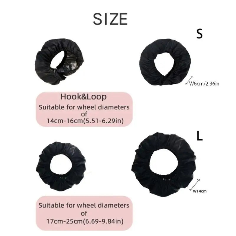 Stroller Wheel Covers 2-Pack | Pushchair Protectors Oxford Cloth
