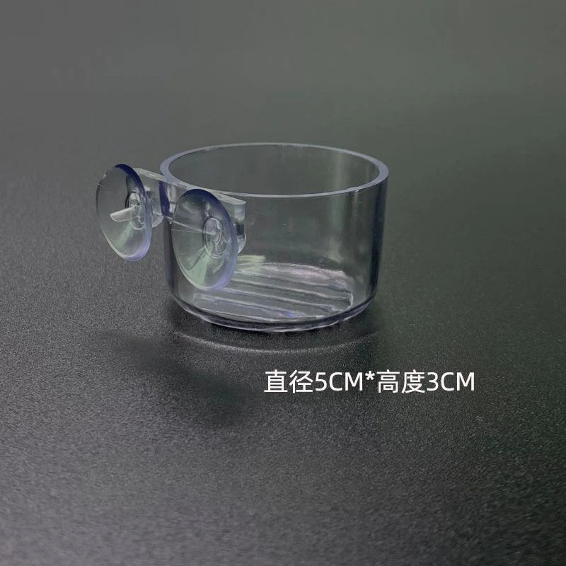 Acrylic Aquarium Plant Pot Cup with Suction Cups | Fish Tank Decor