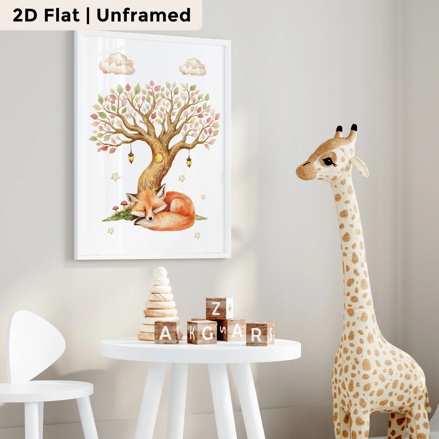 3-Piece Cartoon Frog & Fox Canvas Wall Art | Kids Room Decor