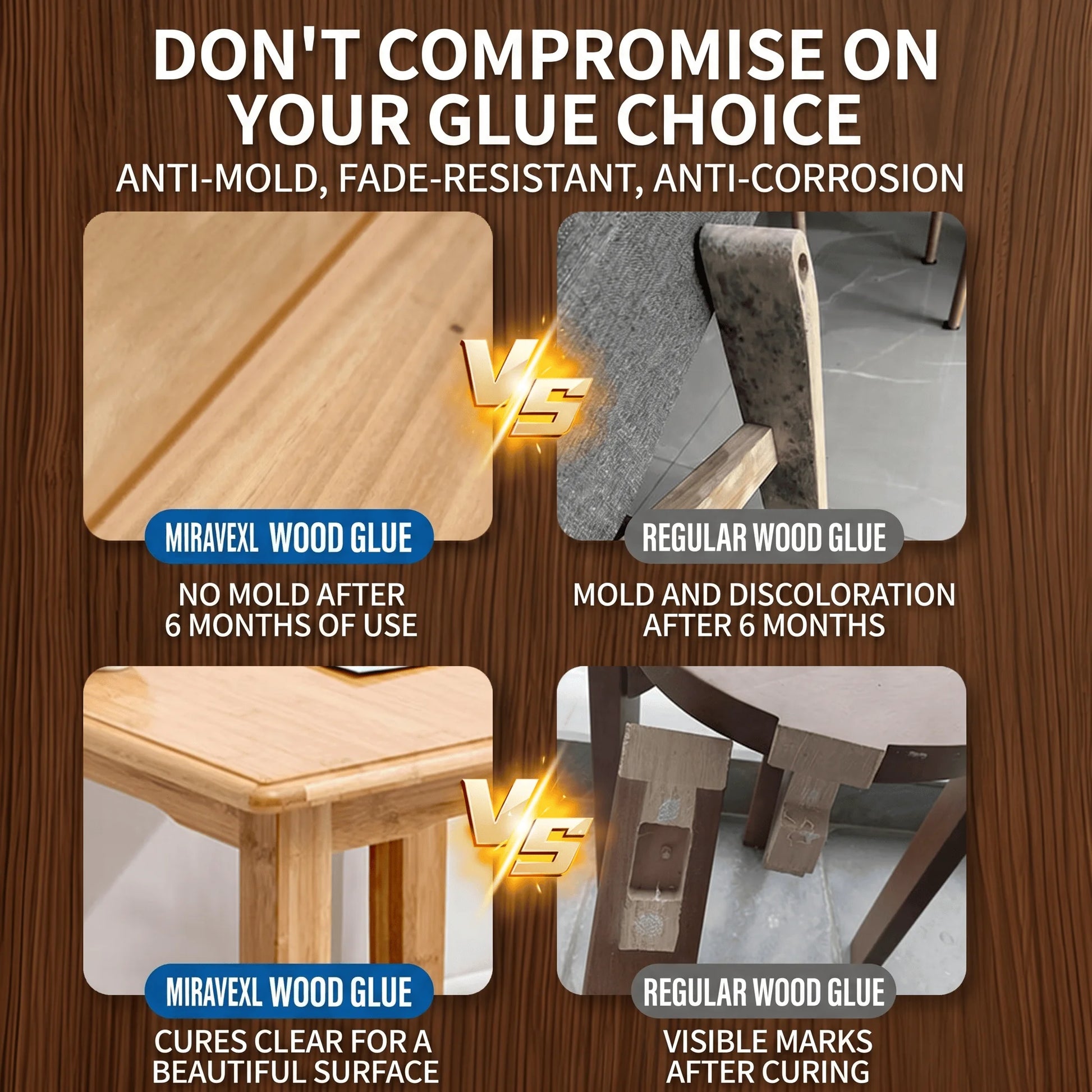 Fast Dry Wood Glue Strong Adhesive Heavy Duty Woodworking Furniture Repair DIY Crafts with Free Brush and Disposable Gloves Peaceful Pleasures Health and Wellness