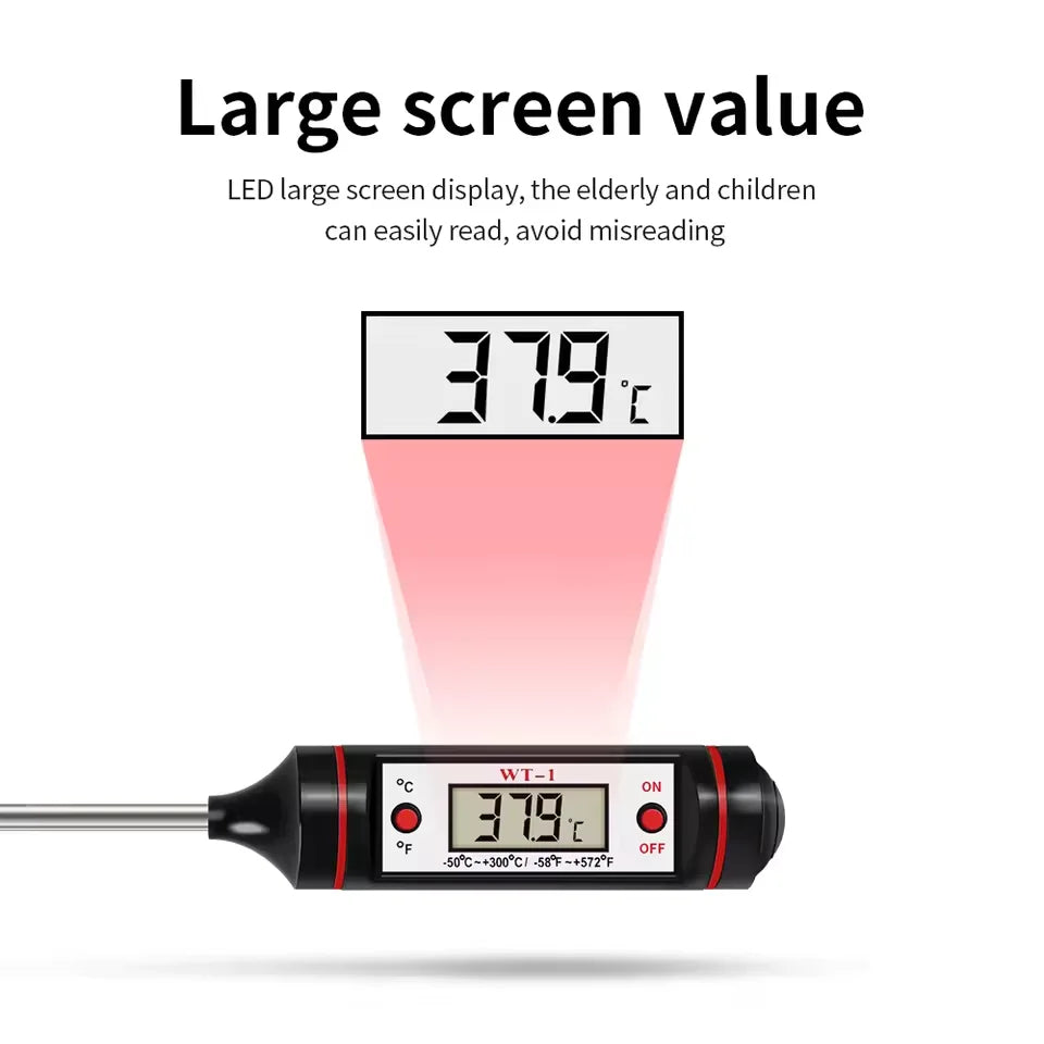 -50-300℃ Digital Food Thermometer For Meat Kitchen Cooking Water Milk Food Probe Temperature Meter BBQ Electronic Oven Tool Peaceful Pleasures Health and Wellness