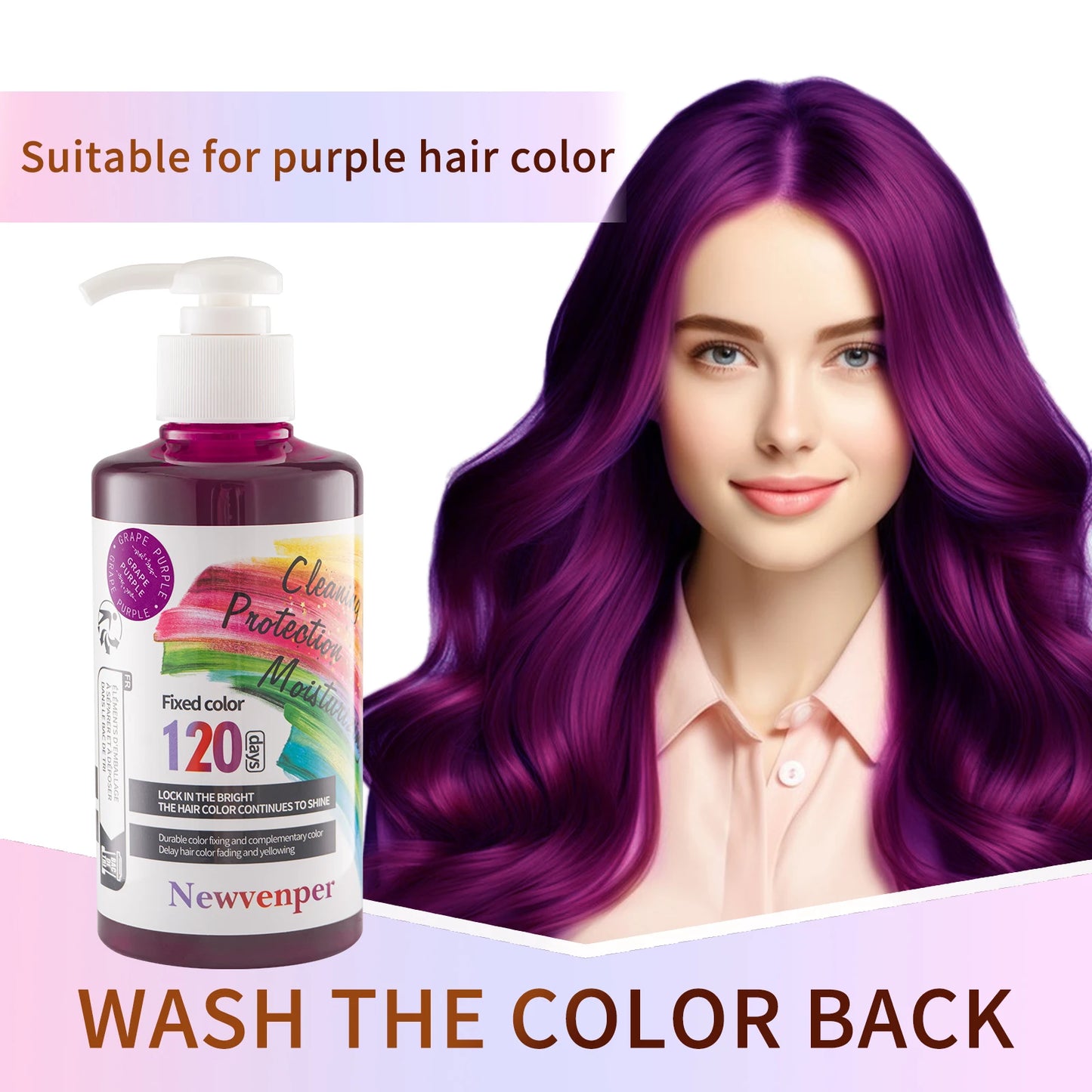 Purple Color-Fixing Shampoo for Gray Hair Coverage