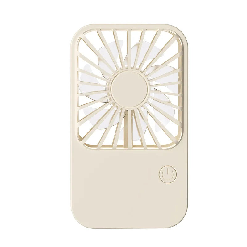  Ultra Thin Portable Pocket Fan USB Rechargeable 3-Speed Adjustable Handheld Fans With Stand 2-in-1 Desk Fan For Outdoor Travel Peaceful Pleasures Health and Wellness Beige