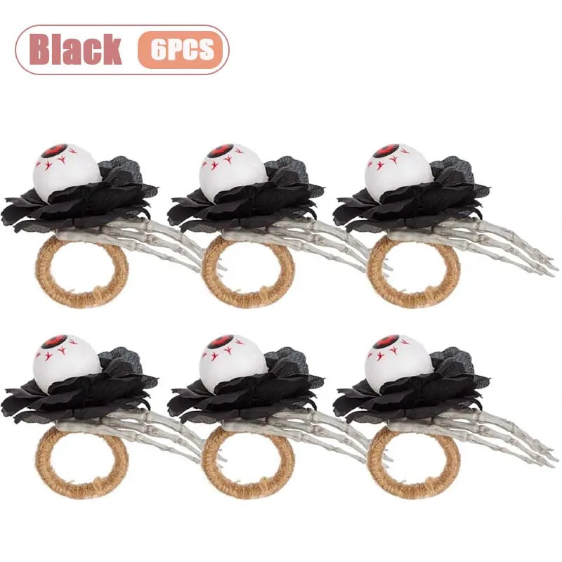 Halloween Pumpkin Napkin Rings Set 6–12pcs | Spooky Table Decor
