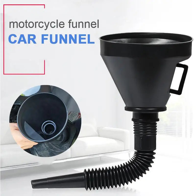 Telescopic Car Funnel Spill-Proof Oil Changing Tool & Mesh Strainer