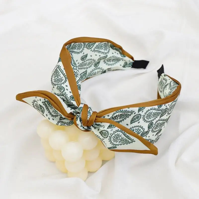 Floral Paisley Bohemian Rabbit Ear Headband | Stretchy