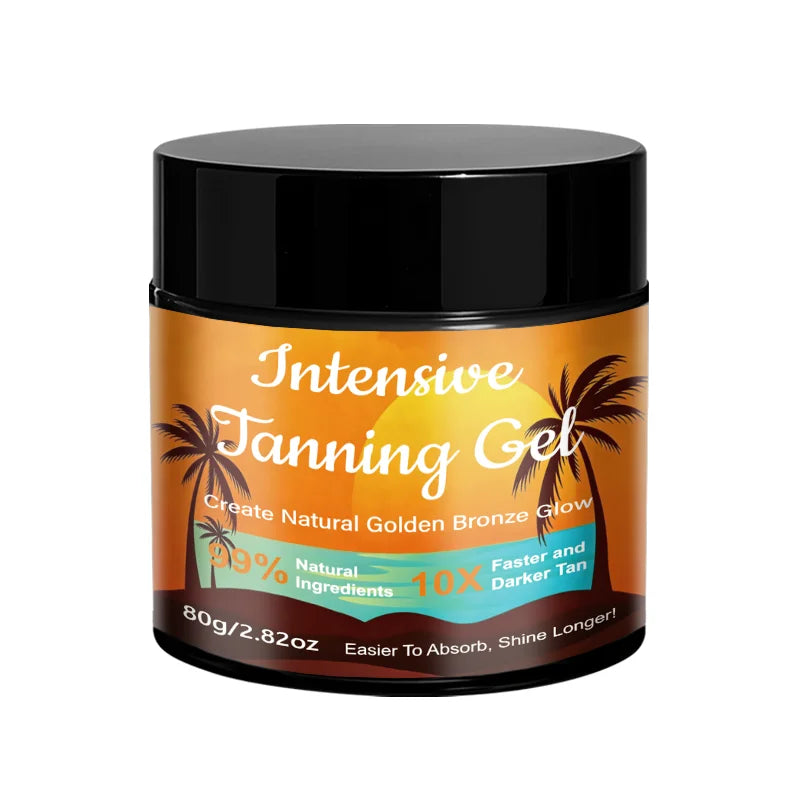 Yuitikue Intensive Tanning Gel, 80g 10X Faster Darker Tan Gel for Natural Golden Bronze Glow, 99% Natural Ingredients Peaceful Pleasures Health and Wellness 1pc 80g