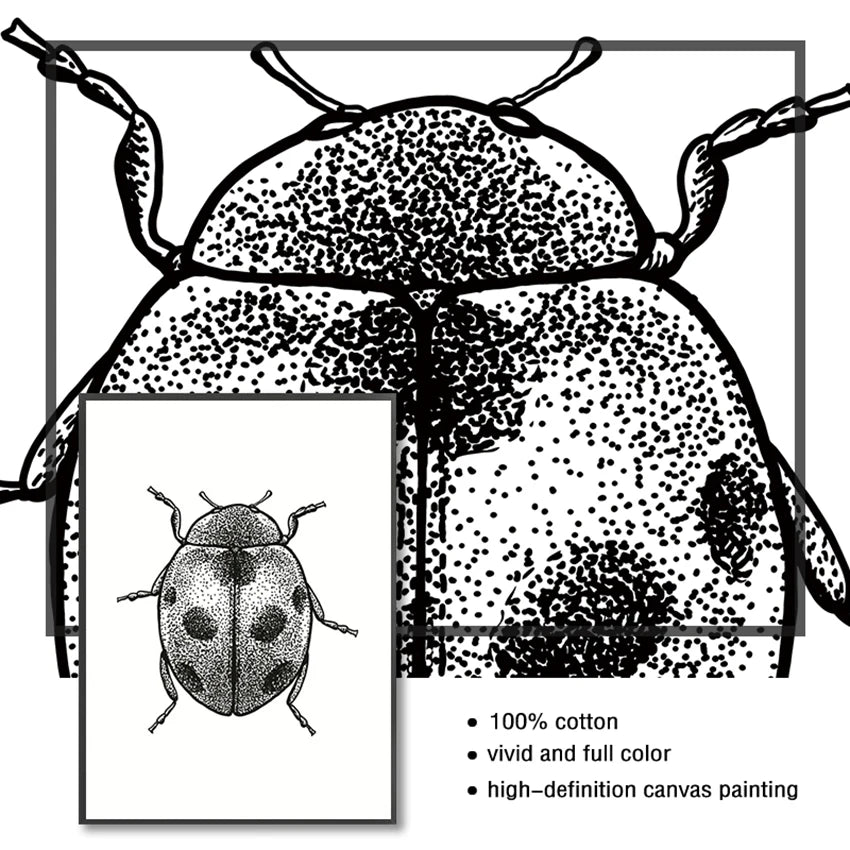 Black & White Insect Bug Canvas Wall Art Print | Unframed Poster