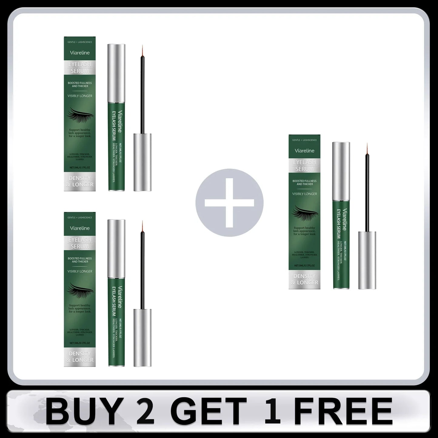 Viareline Eyelash & Eyebrow Growth Serum | Fuller Thicker Lashes