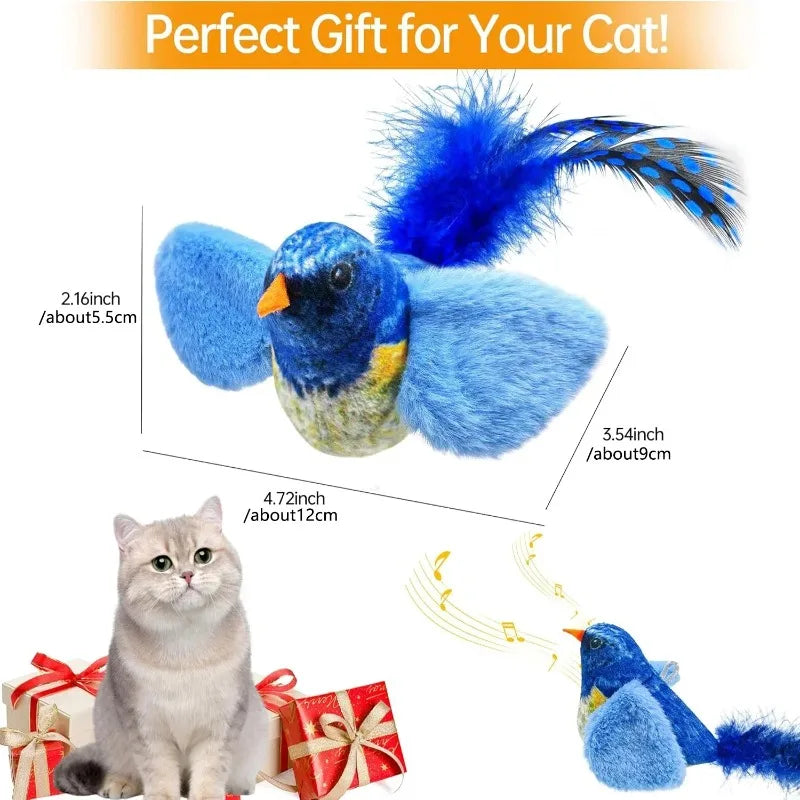 Interactive Bird Cat Toy with Catnip & Chirping Sound
