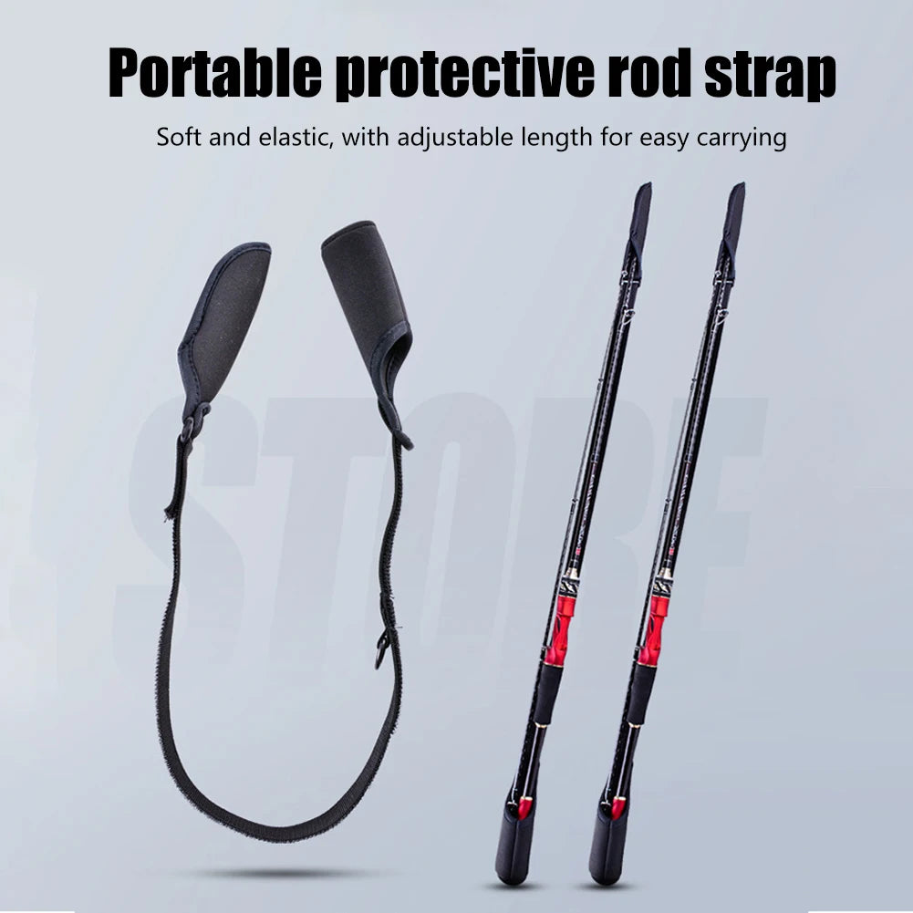 Fishing Rod Holder Strap Shockproof Fishing Rod Wrap Band Breathable Splash-resistant Wear-resistant Adjustable Accessories Peaceful Pleasures Health and Wellness