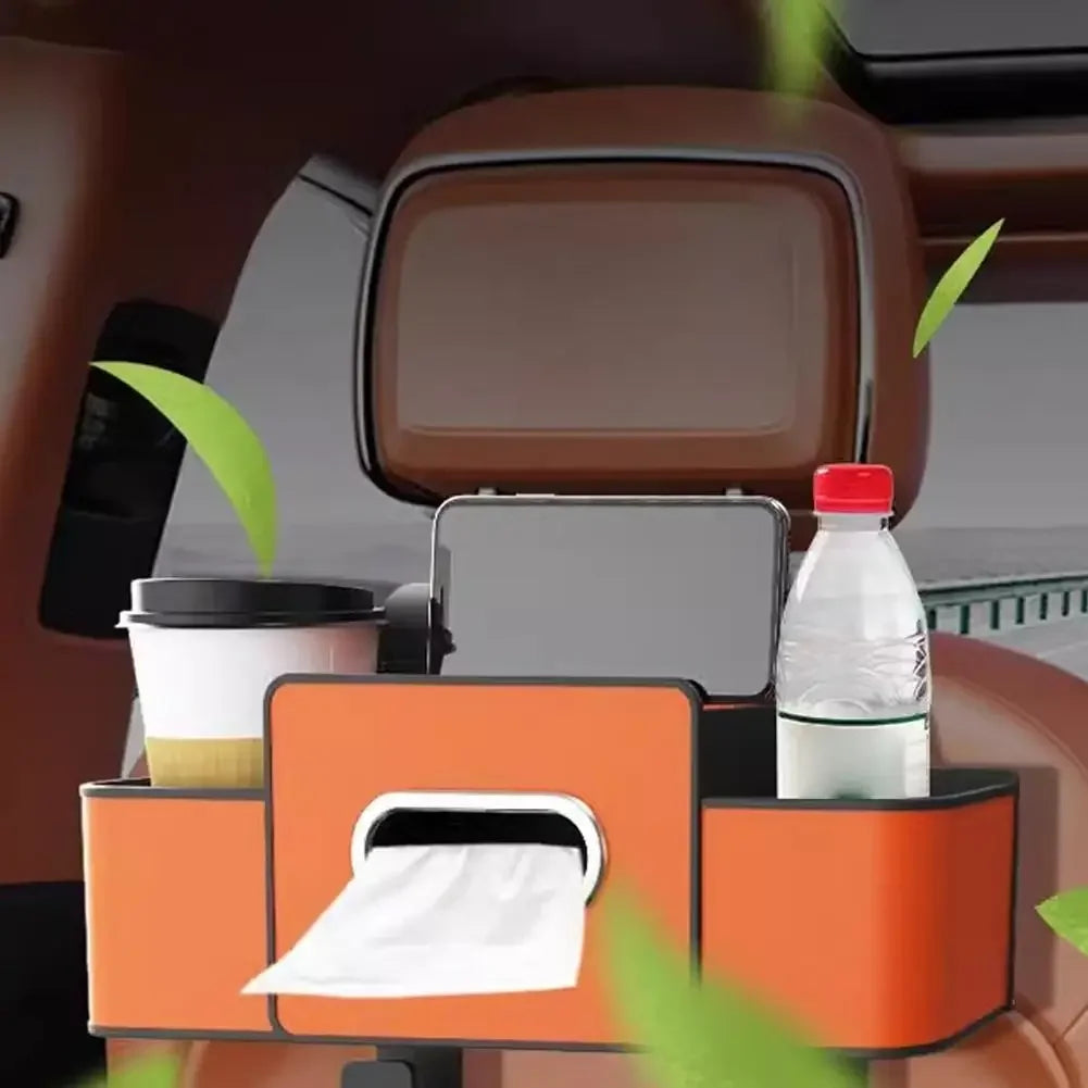 Car Backseat Organizer Storage Box With Cup Holder Tissue Box & Phone Stand 4-in-1 Hanging Seat Hook Car Accessories Peaceful Pleasures Health and Wellness