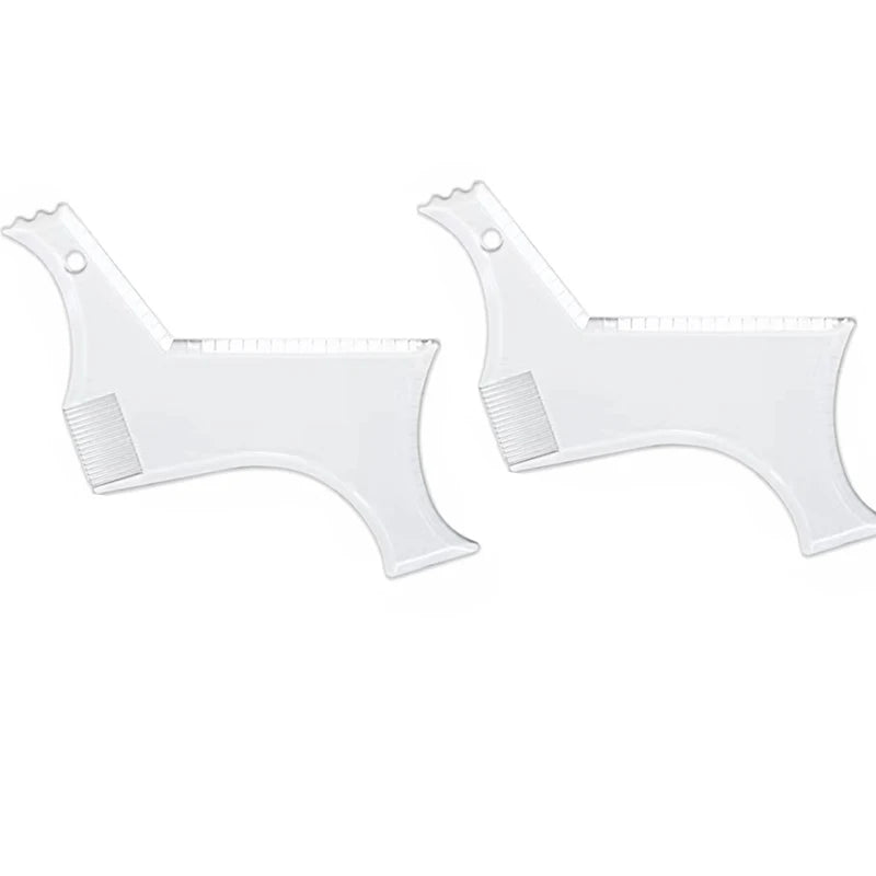 Men's Beard Shaping Tool & Stencil Comb – Stainless Steel