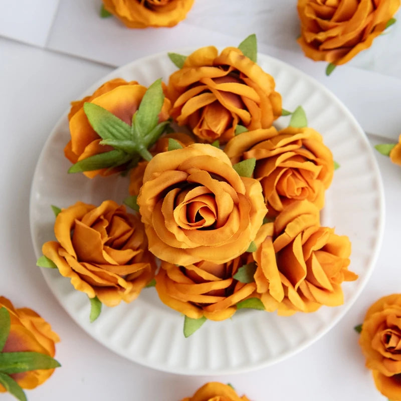 Artificial Silk Rose Heads 25/50pcs – Wedding & Party Decor