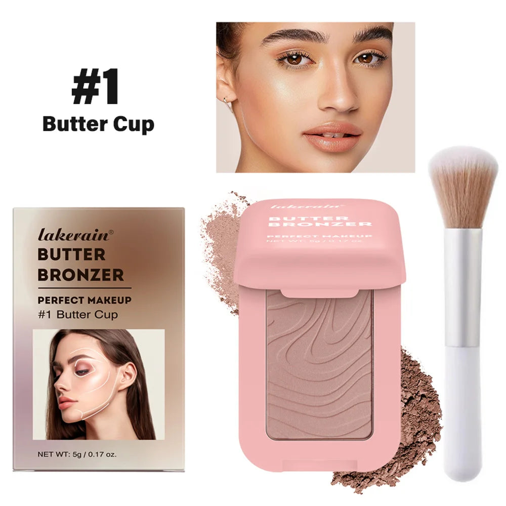 Bronzer Blush Highlights Palette&Brush Makeup Contour Sticks Cosmetics Contouring for Face Shading Palette Powder Peaceful Pleasures Health and Wellness Color1