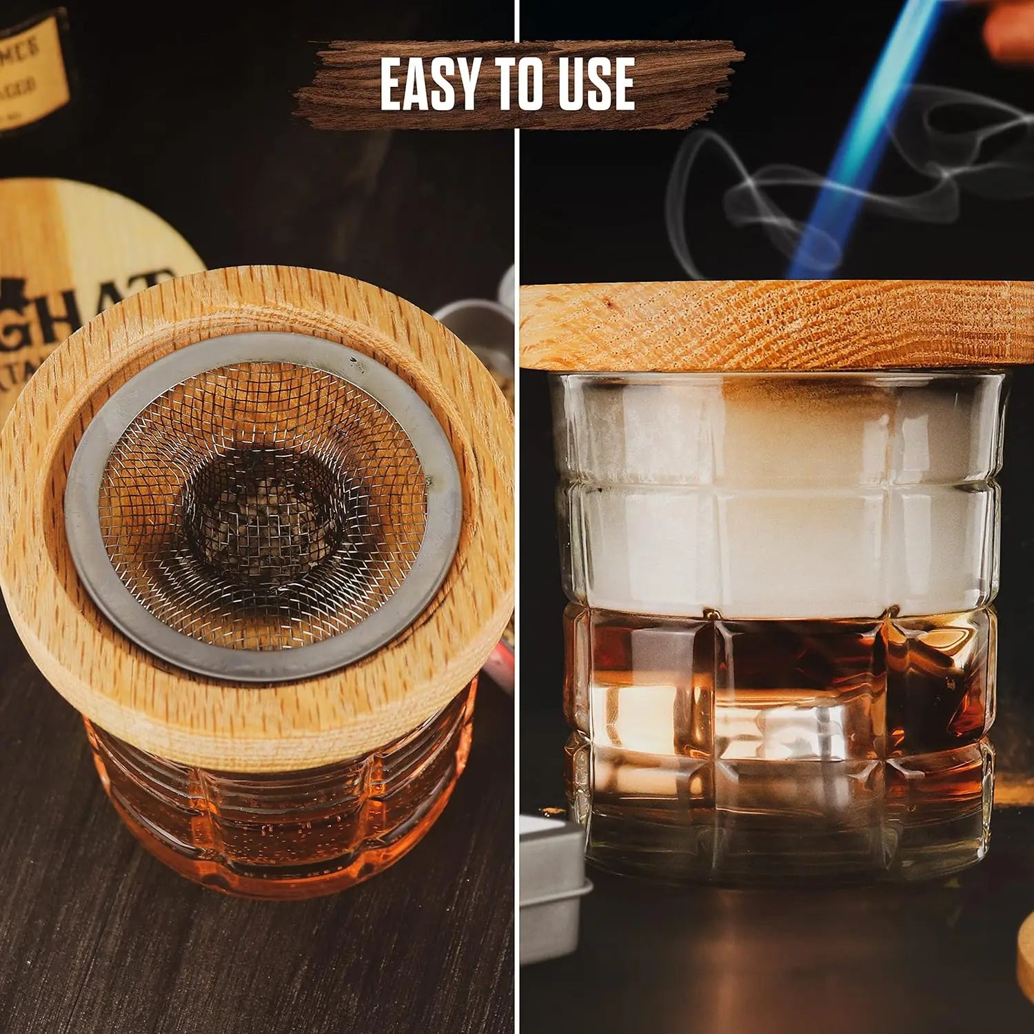 6Aroma Wooden Chips with Utensils & Smoked Lid Nature's Elegance Carfted for Your Table Cheese Board Set or Smoked Bread Bin Peaceful Pleasures Health and Wellness