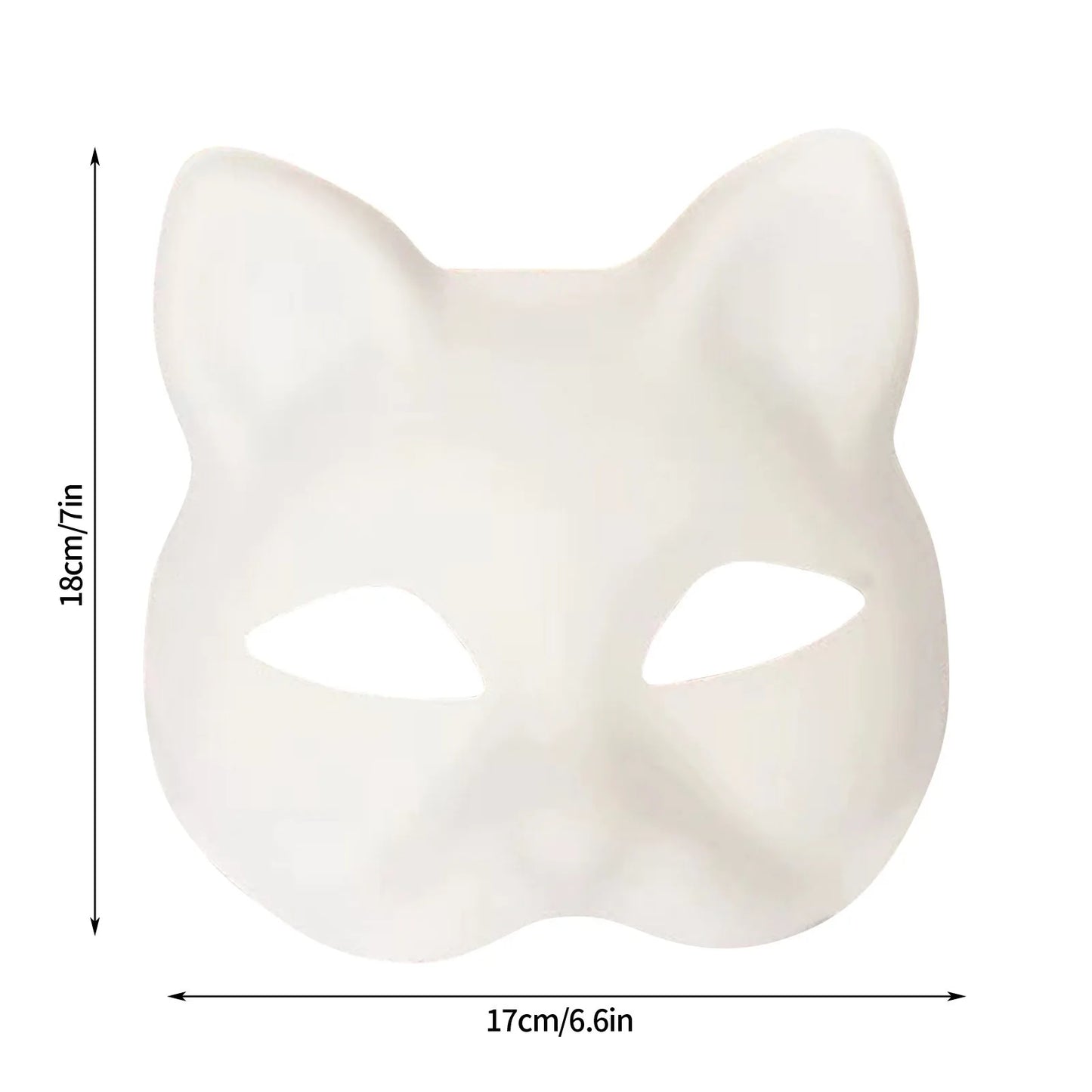 DIY Paintable Half Face Masks – Cat Fox Cosplay Halloween 5/10pk