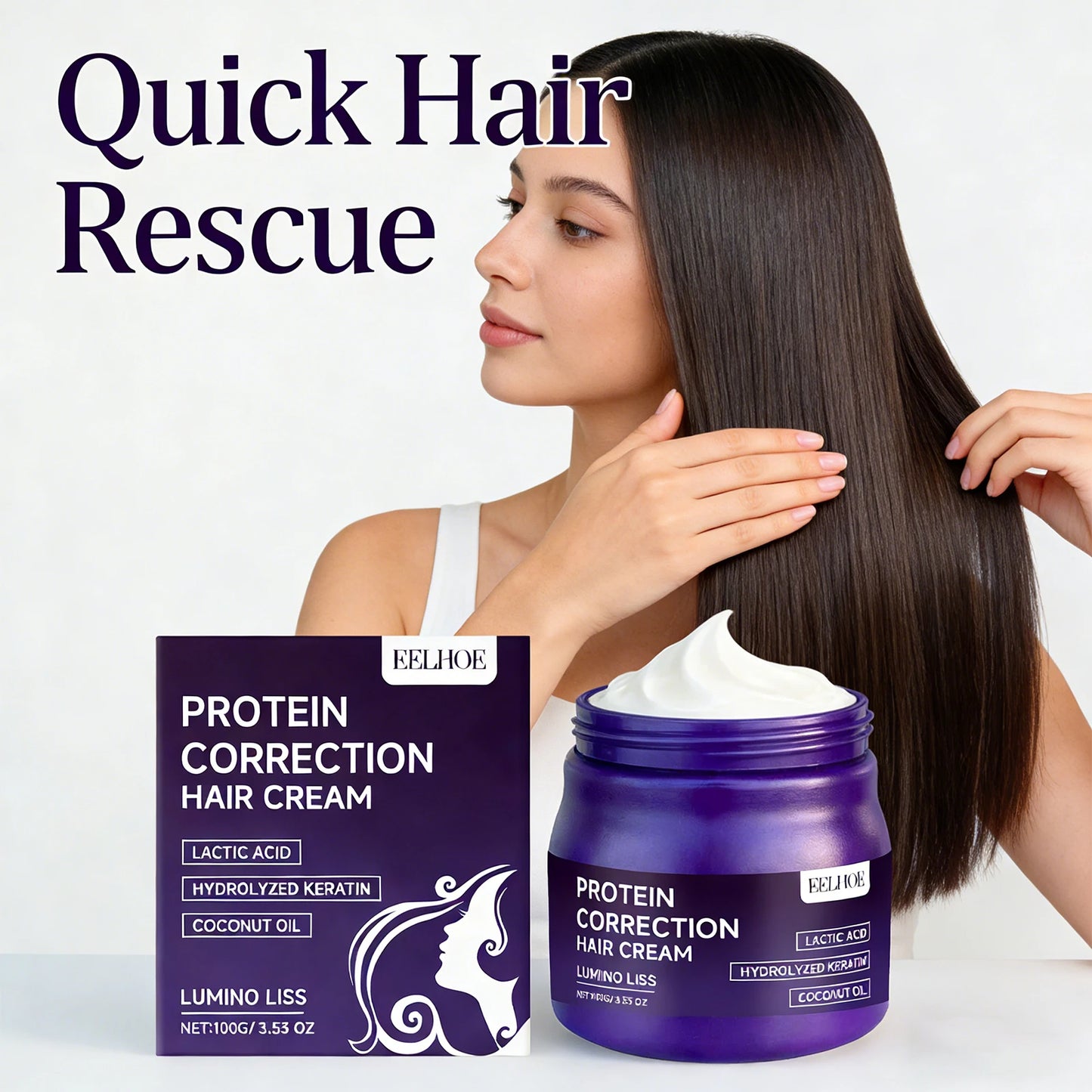 Protein Correction Hair Cream Nourishing Smoothing Hair Long-Lasting Hair Straighten Effect Anti Frizz Hair Straightening Cream Peaceful Pleasures Health and Wellness