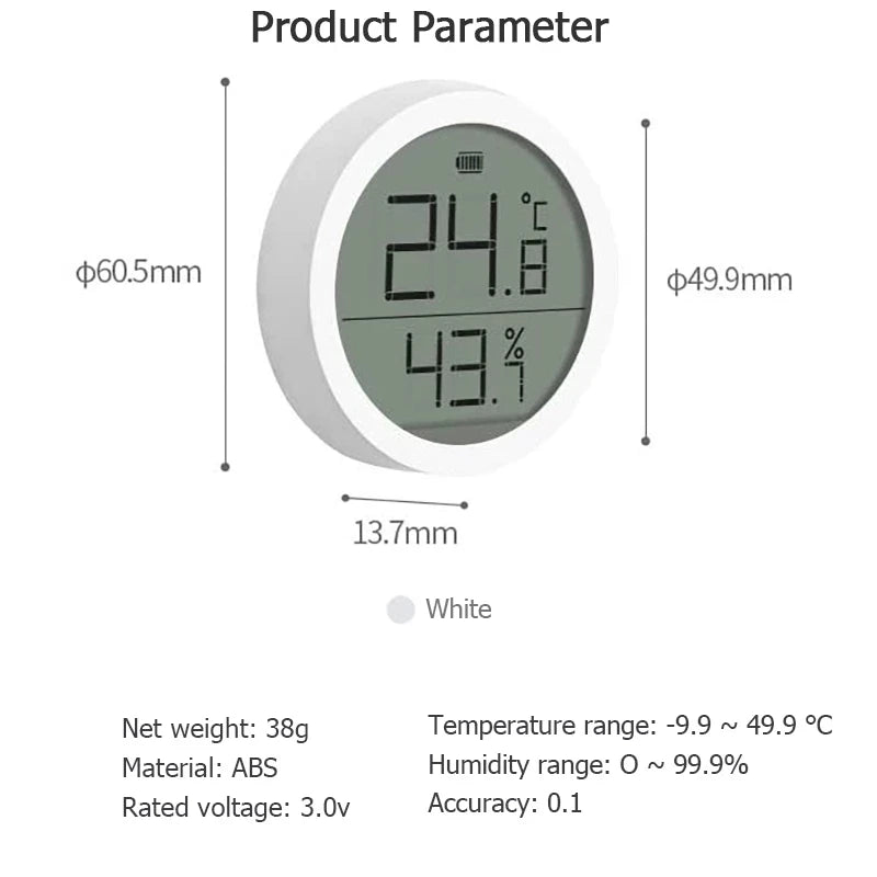 Qingping Bluetooth Temperature Humidity Sensor Lite Version Smart Electric Digital Smart Thermometer For Xiaomi Mijia App Peaceful Pleasures Health and Wellness