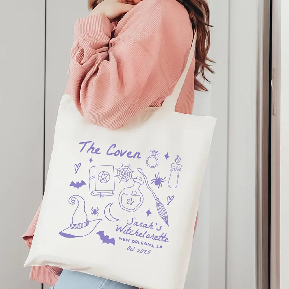 Custom Coven Bachelorette Tote Bag | Witchy Halloween Bridal Party