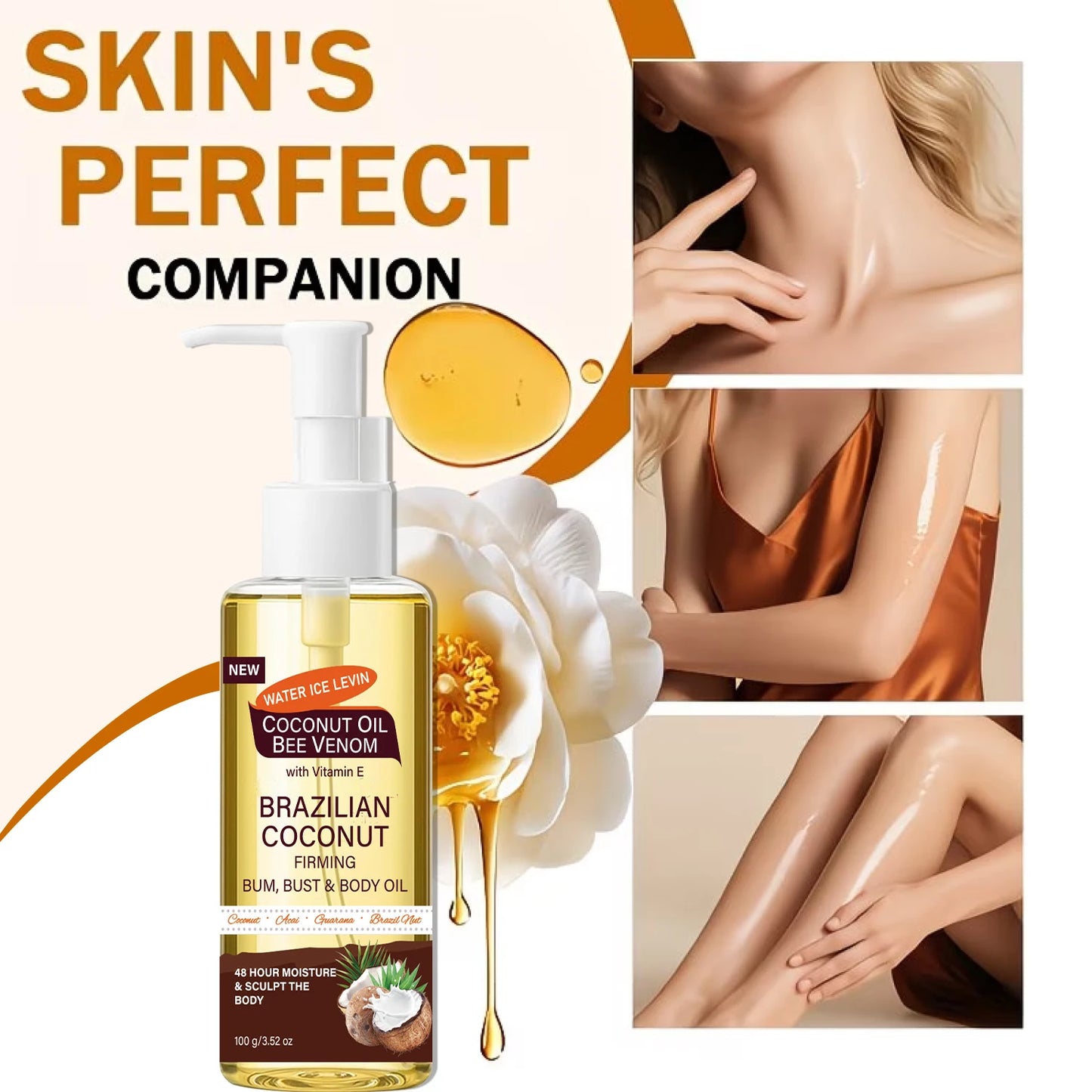 Brazilian Coconut Firming Body Oil – Bee Venom & Vitamin E 100g Firming Body Oil Peaceful Pleasures Health and Wellness