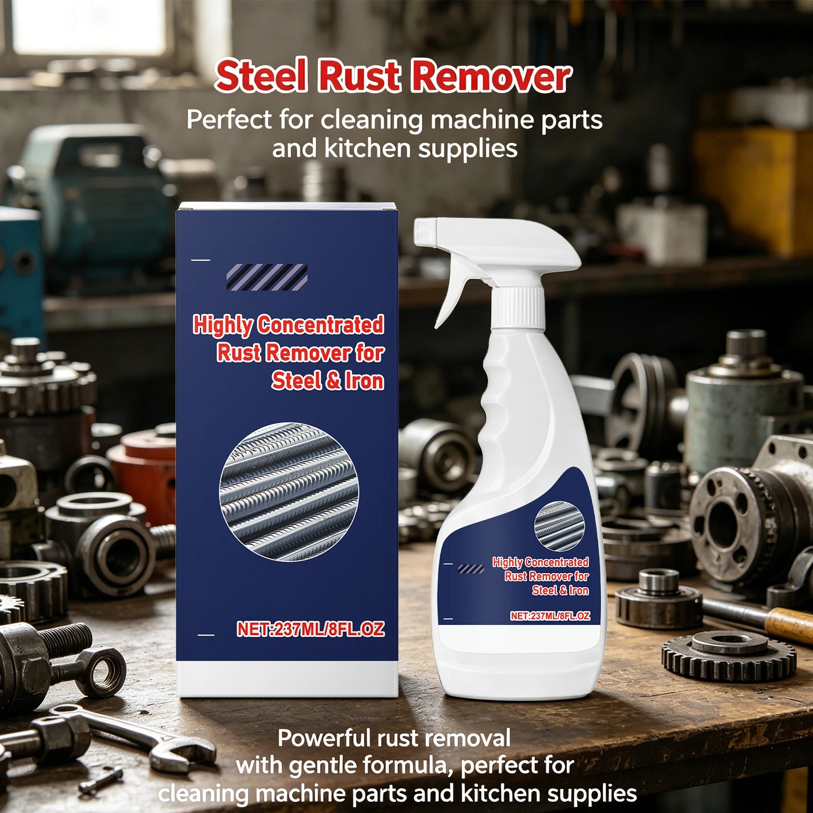 Steel Rust Remover for Metal Cleans Machine Parts Kitchen Tools and Surfaces Restores Shine Dissolves Stubborn Rust Remover Peaceful Pleasures Health and Wellness