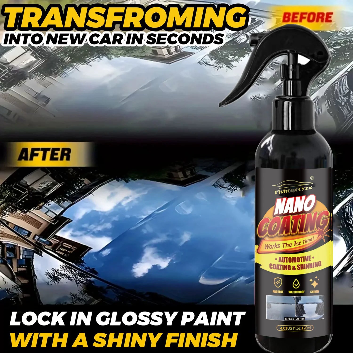 Car Coating Spray Quick Effect Coating Agent Coat Car Wax Car Scratch Wax Coating Spray Oil Film Emulsion Glass Cleaner Peaceful Pleasures Health and Wellness